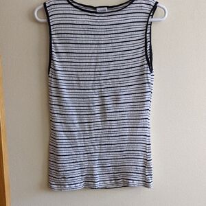 Armani Collezioni Black and White Striped Tank Top Size 8